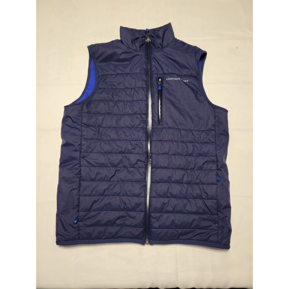 Vineyard Vines Men's S Navy Blue Puffer Vest Full Zip w/ Pockets